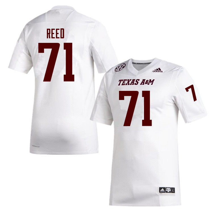 Men #71 Grayson Reed Texas A&M Aggies College Football Jerseys Sale-White